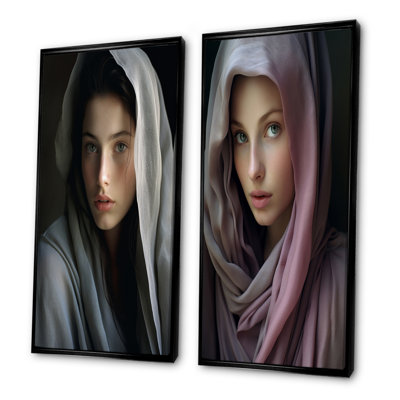 Manuscrits femme - ensemble de 2 reproductions d'art sur toile