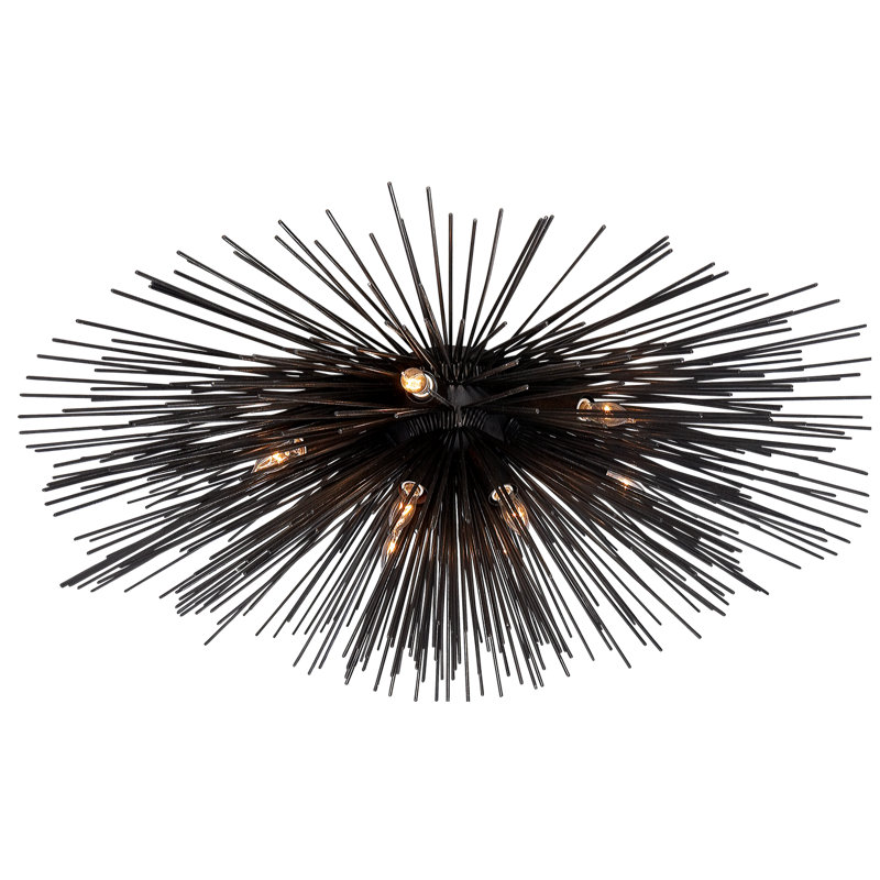 Kelly Wearstler Strada Medium Flush Mount, Aged Iron, 11" H x 28" W x 28" D