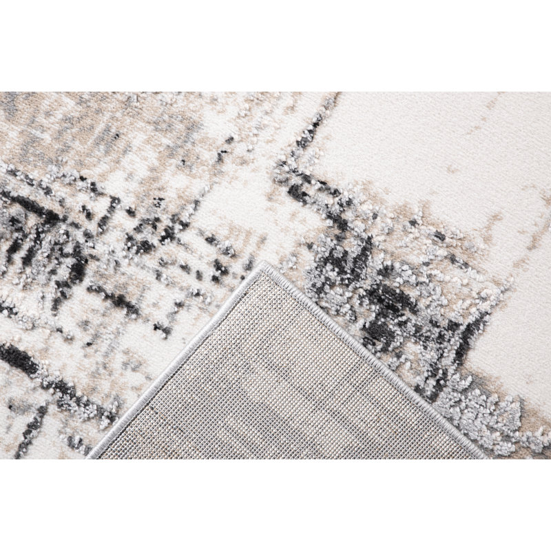 Odena Collection Transitional Anthracite/Beige Abstract Area Rug, Rectangle 7'10" x 10'