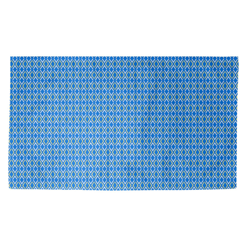 Tapis d’intérieur pour porte arrow diamants Kitterman, Rectangle 2 pi 1 1/2 po x 3 pi 6 po, Bleu foncé