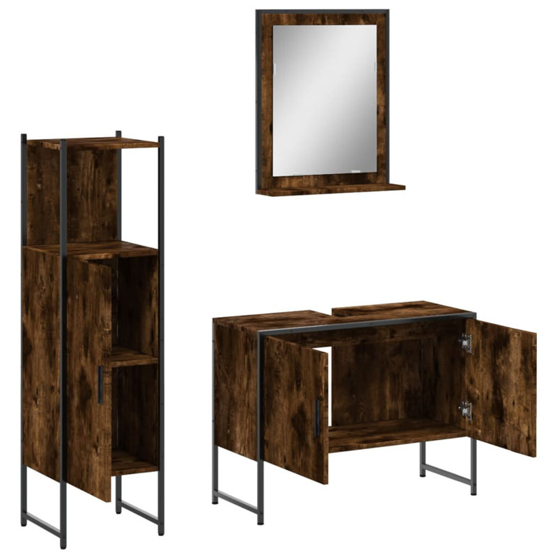 Addelin Bathroom Furniture Suite, Smoked Oak