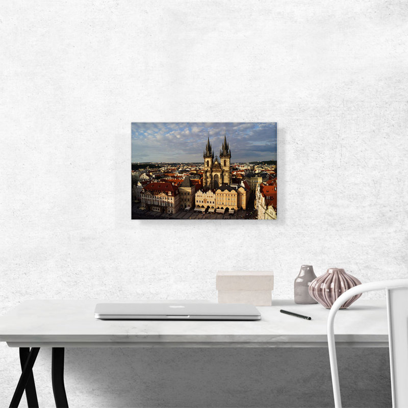 Cathédrale de Prague, République Tchéque, reproduction de photo sur toile tendue, H 12 po x l 18 po x 1,5 po