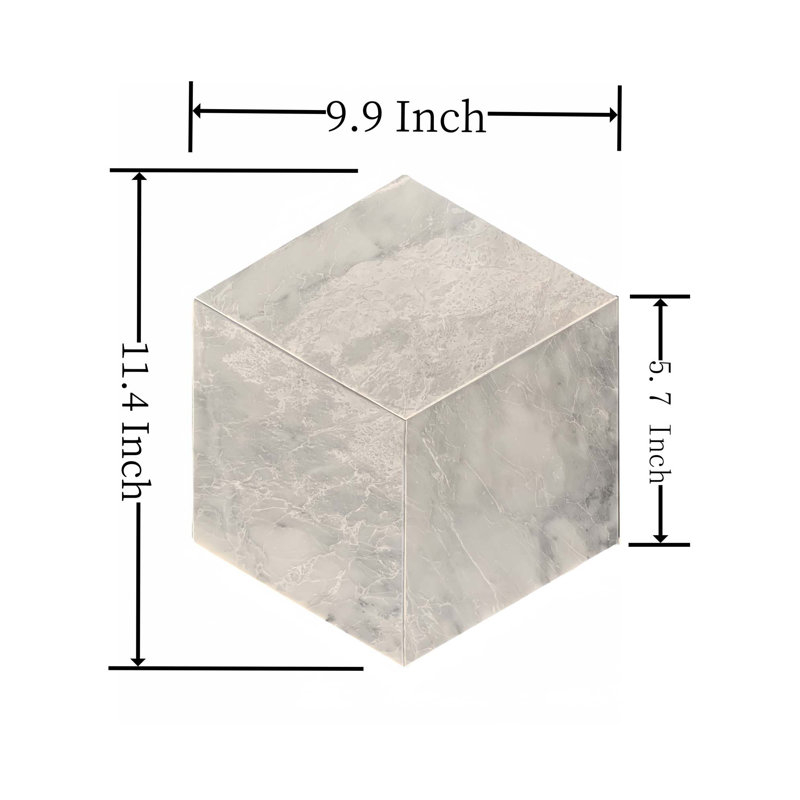 Hexagon FS Textured Finished 3D Fluted Marble For Wall, 1 Box 12 PCS, Light Gray