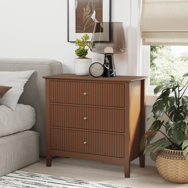 3 tiroirs 31 po Large commode, Brun