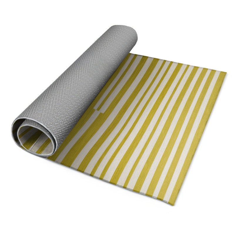 Tapis intérieur / extérieur beige HorizontalStripes, Rectangulaire 3 pi x 5 pi