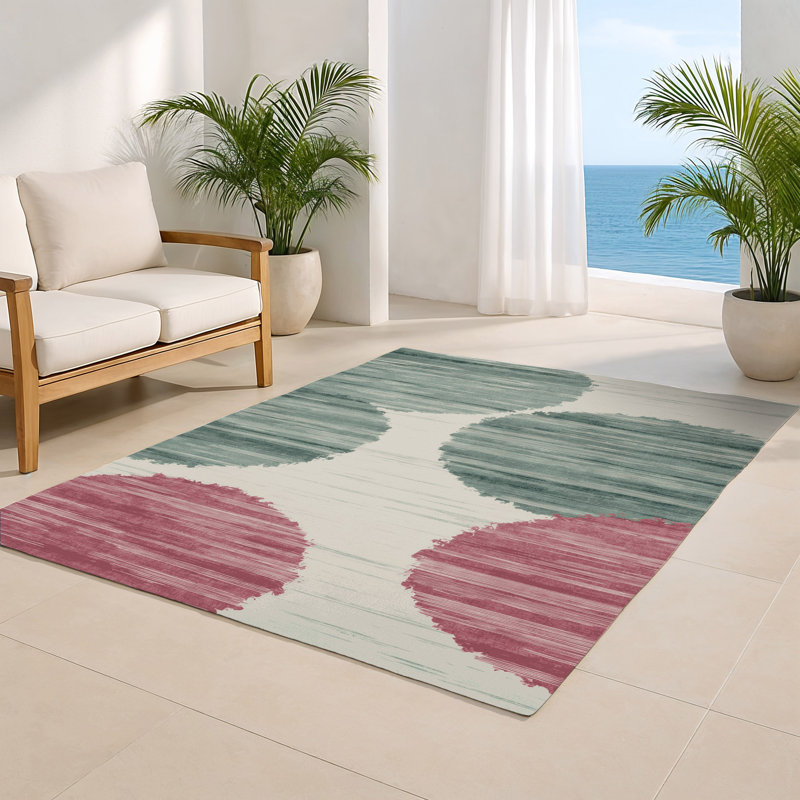 Tapis intérieur et extérieur gris Watercolor, Rectangulaire 2 pi x 3 pi