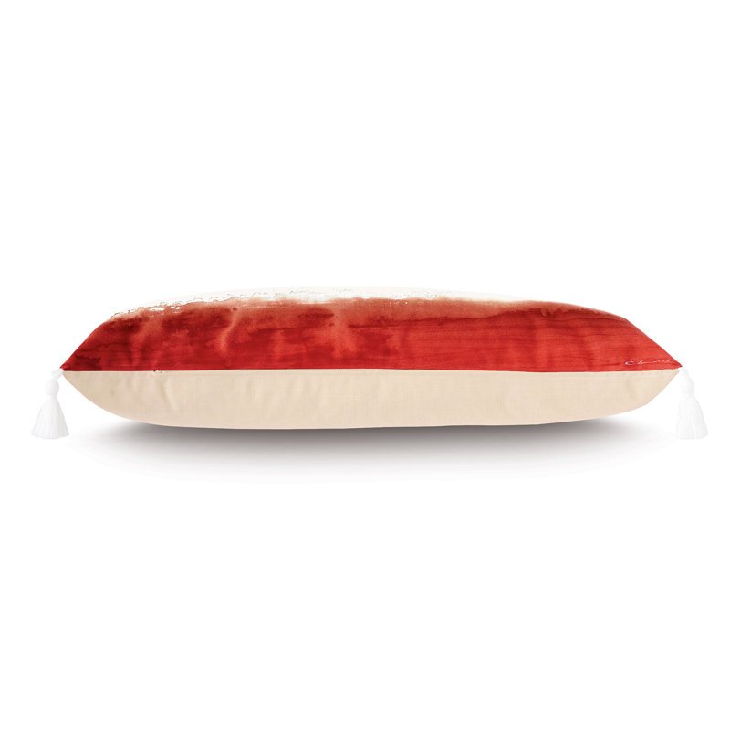 Housse et insert de coussin rectangulaire en Sunbrella® d'extérieur peint à la main Palmetto par Studio 773, Rouille