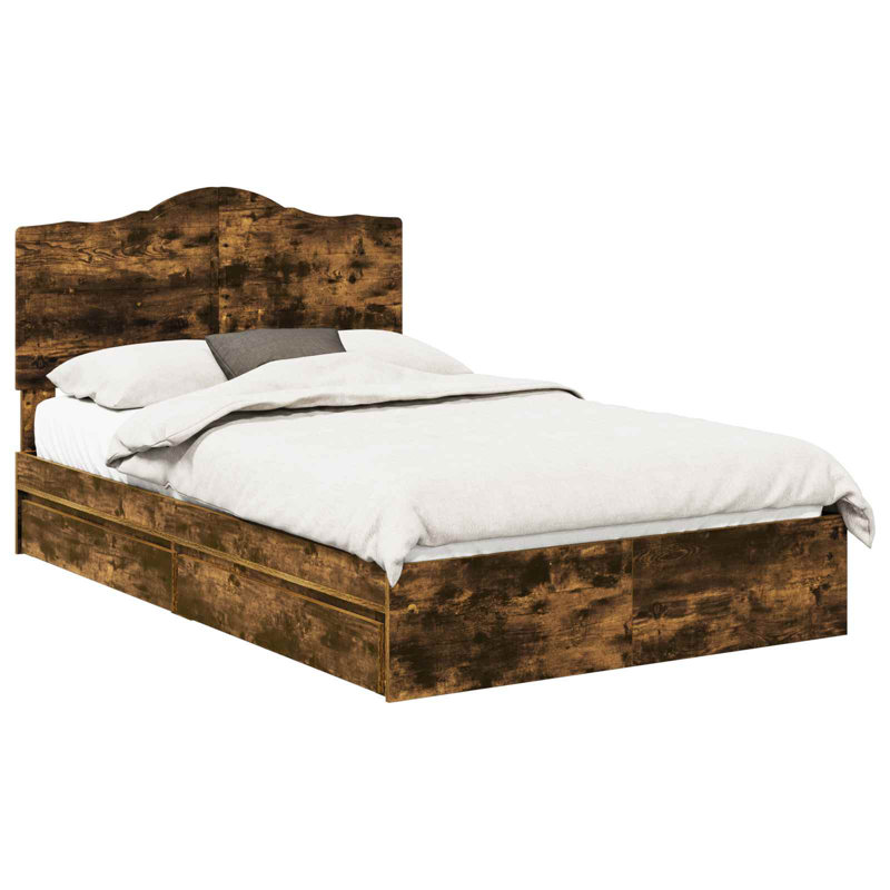 Bed Frame, Double (4'6), Smoked Oak