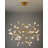 Transitional 63-Light Gold LED Petal Chandelier With Frosted Acrylic Diffusers