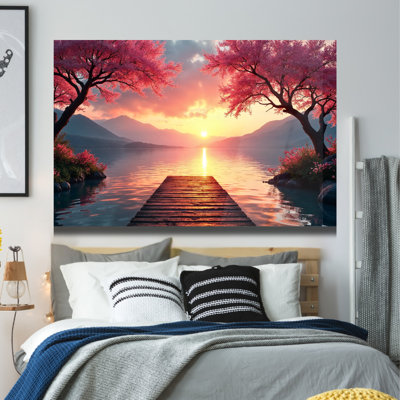 Art mural en verre trempé Lake Sunset