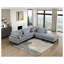 Repose-pieds de cocktail gris en velours côtelé gris - Mobilier de salon moderne avec coussin moelleux et pieds en bois massif