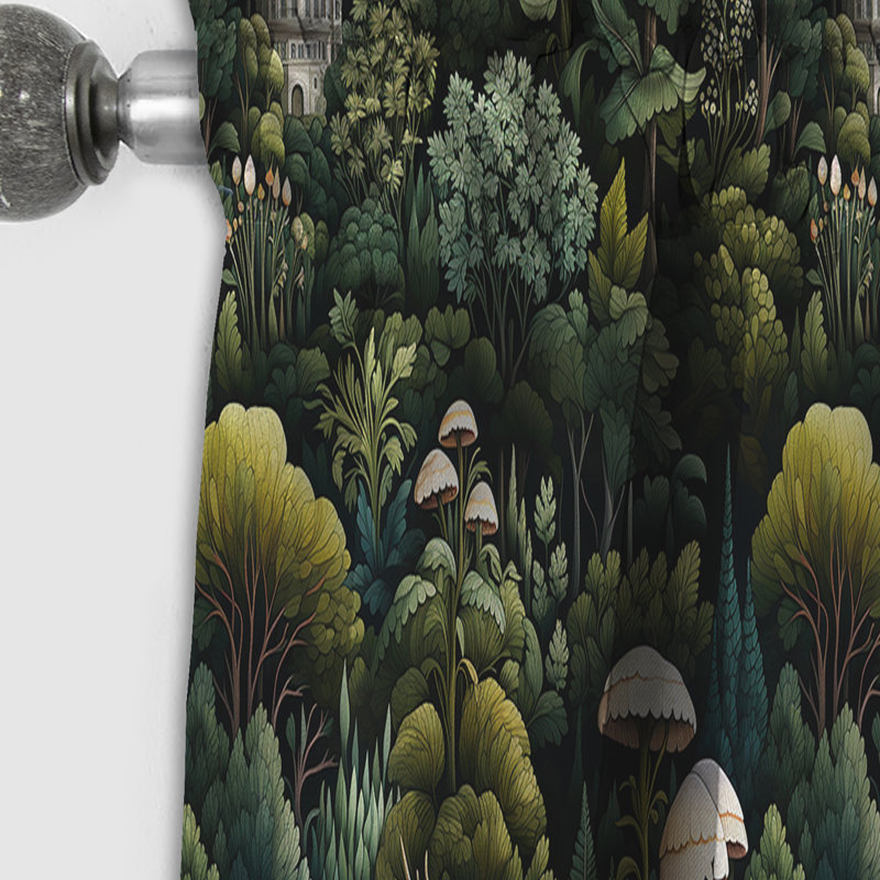 Forest Woods Moody Patterns - Rideau floral - Rideau occultant floral - 1 panneau, L 52 po x L 95 po