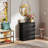 Dresser 4-Drawer Modern Storage Chest, 31.5in Black Handle-Free Closet Organizer | Black | Particle Board