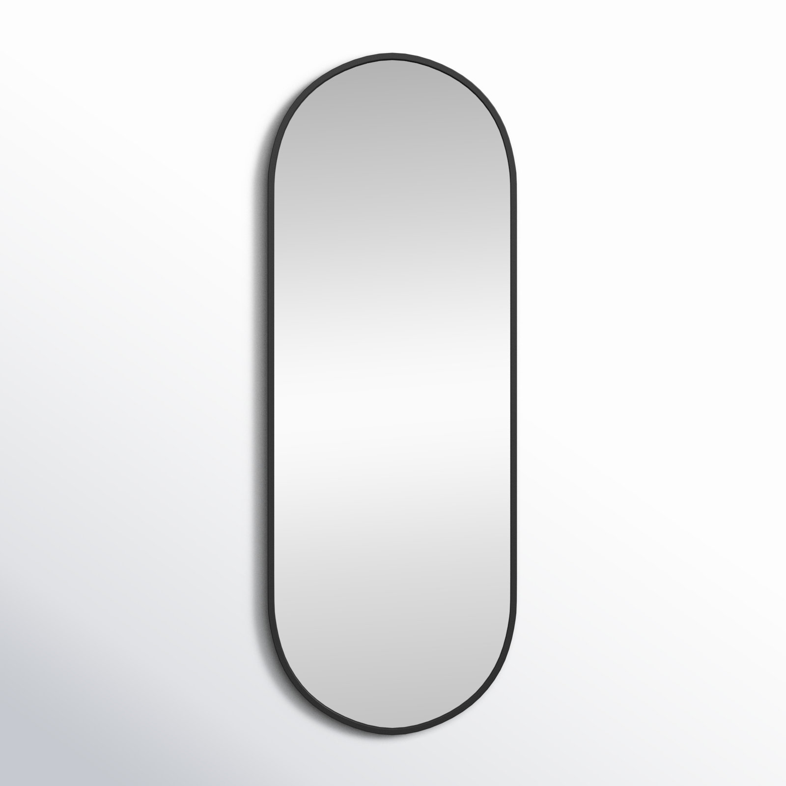 Edmonia Metal Wall Mirror, Black, 60" x 22"