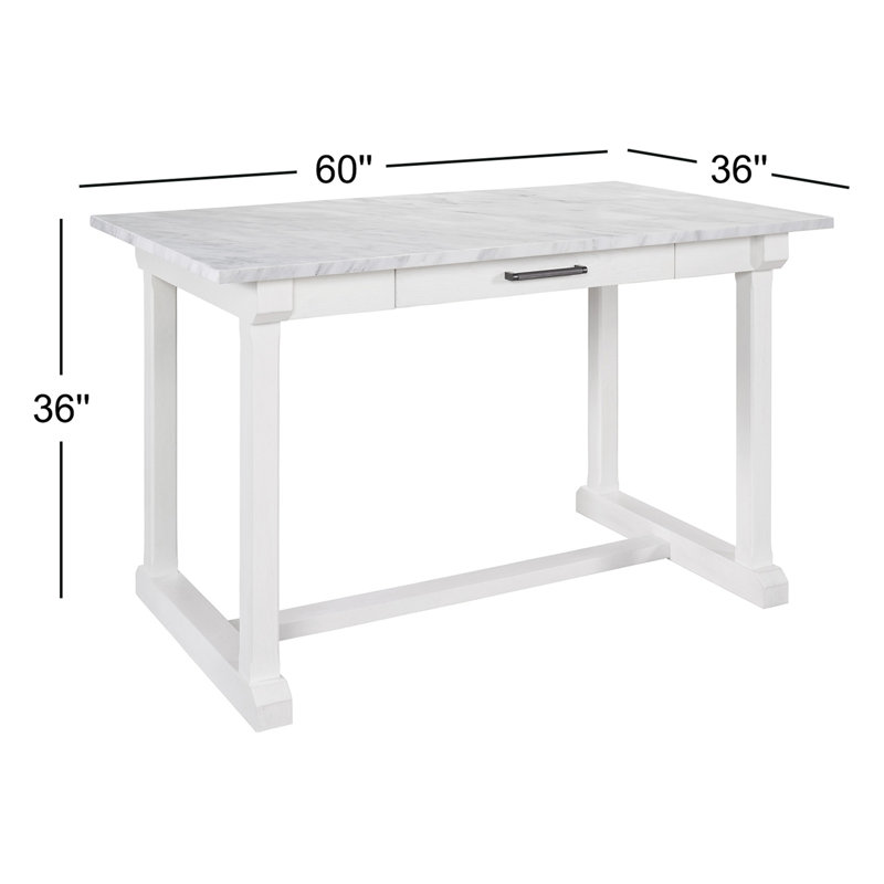 Table de salle à manger à tréteaux en pierre Bilbrook
