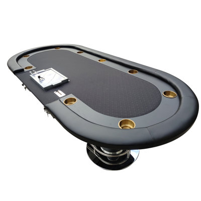 INO Design Poker Table 96" for 10 Players baccarat blackjack Texas Holdem Casino Games with Racetrack, Cup Holders, Chip Tray, Drop Boxes