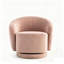 Fauteuil demi-tonneau pivotant en velours avec base robuste et coussin rembourré épais-1619580512
