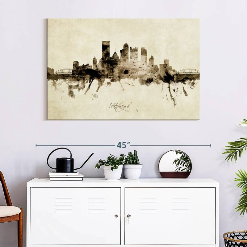 Kavia Pittsburgh Pennsylvania Skyline II, 26" H x 39" W