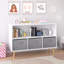 Bibliothèque pour enfants avec tiroirs en tissu pliables, présentoir à livres pour enfants, armoire de rangement pour jouets-129677189
