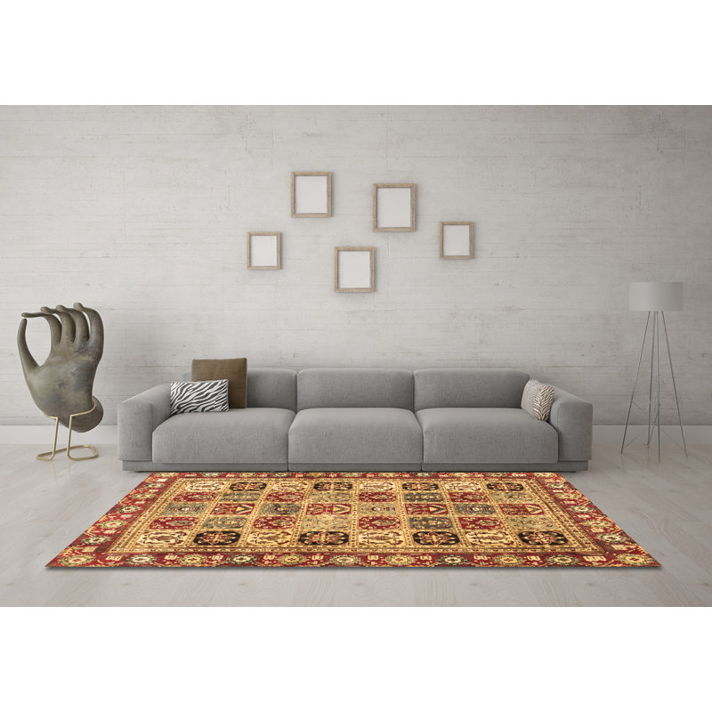 Washable Oriental Indoor Rug, Round 7'