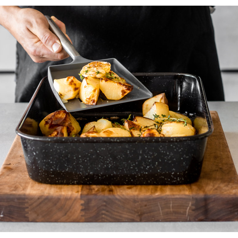 MasterClass 5pc Vitreous Enamel Non-Stick Cookware Set with 1x Roasting Pan and 4x Baking Trays