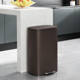 Stainless Steel Step On Fingerprint-resistant Trash Can with Back Handle