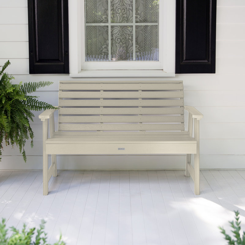 Banc de jardin en plastique Midwest, H 32 po x l 52 po x P 25 po, Blanchir
