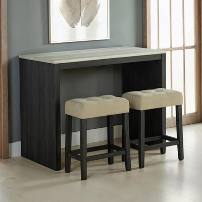 Transitional 3-Piece Dining Set With Tufted Seats, Ideal For Transforming Your Dining Area Into A Sophisticated Space
