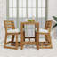 Ensemble de bar 5 pièces en bois d'acacia rustique avec table haute à lattes et 4 chaises rembourrées ergonomiques-695918155