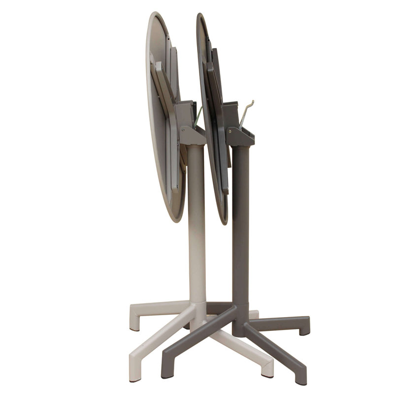Acherman Round Metal Outdoor Dining Table , 60cm cm W 70cm cm D, 74cm H x 60cm L x 60cm W, Taupe Brown