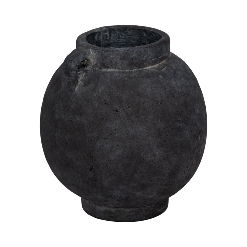 Handmade Ceramic / Porcelain Table Vase, Black, Overall Height - 7"