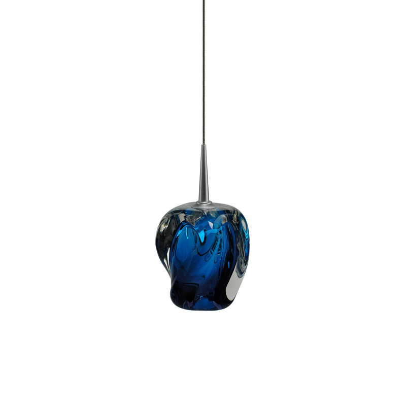 Luminaire suspendu Aurora, Bleu, Chrome