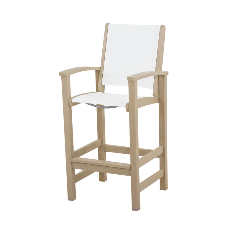 Chaise de bar POLYWOOD Coastal, Blanc / Sable