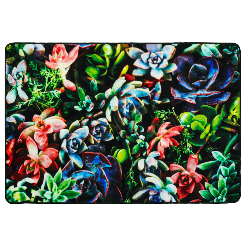 Tapis vert / rouge / bleu touffeté Pixel Perfect, Rectangle 4 pi x 6 pi