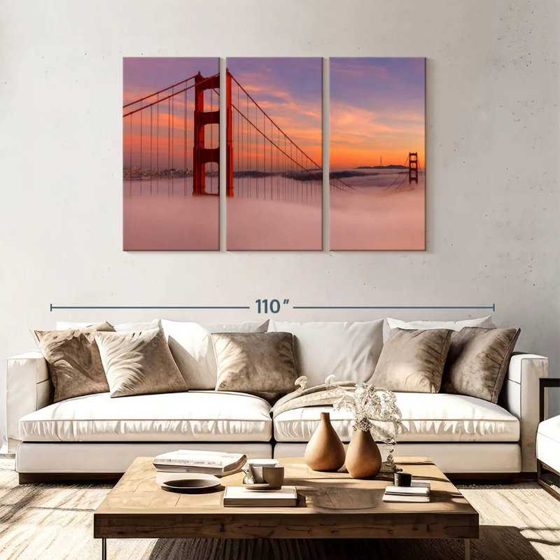 Lilie Golden Gate Bridge Clouds, 48" H x 74" W