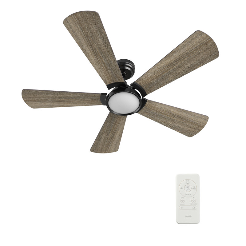 Ventilateur de plafond intelligent 52 po Wilkes avec télécommande, ensemble d'éclairage inclus, avec l'assistant Google et Amazon Alexa, raccourci Siri.