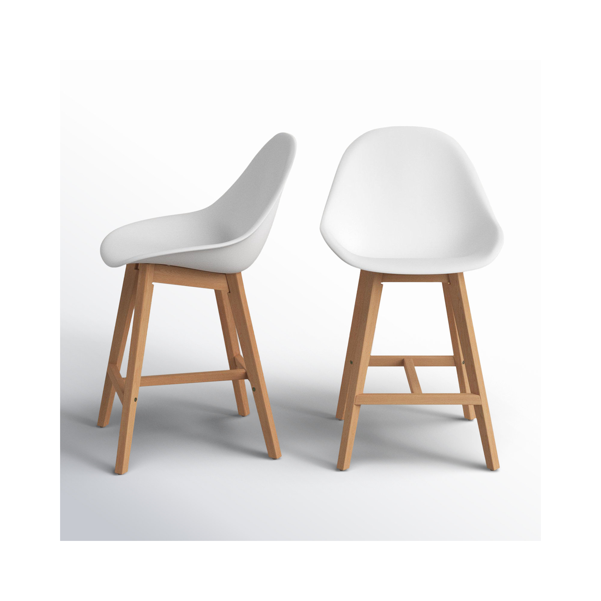 Jermaine 33'' Acrylic Outdoor Bar Stool, Light Teak
