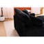 Fauteuil en velours côtelé noir confortable avec lit simple moderne amovible en tissu