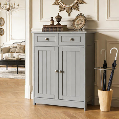 Armoire de rangement de salle de bain peu encombrante, panneau de fibres à densité moyenne gris, design moderne