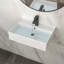 Lavabo de salle de bain mural rectangulaire en céramique blanche 24 po x 16 po avec trou de robinet et trop-plein | Idée de cadeau