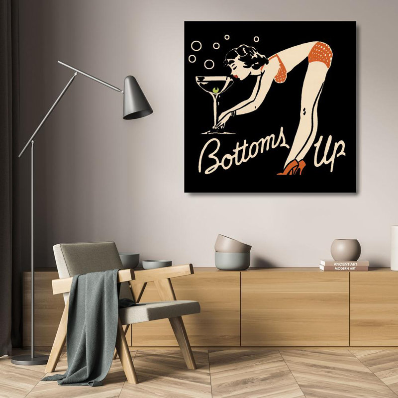 « Bottoms up » (santé !), H 20 po x l 20 po