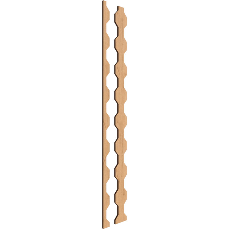 Ensemble de panneaux muraux décoratifs en bois réglables Pontiac, H 47 po x l 3,5 po x P 0,37 po, Érable
