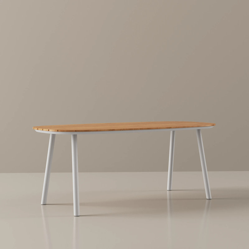 71" Rectangular Outdoor Teak Dining Table For 6-8