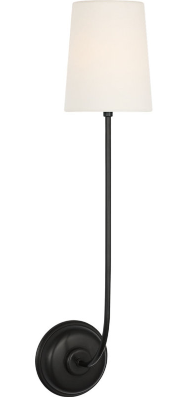Vendome 26" Single Cordless Sconce with Linen Shade, Bronze
