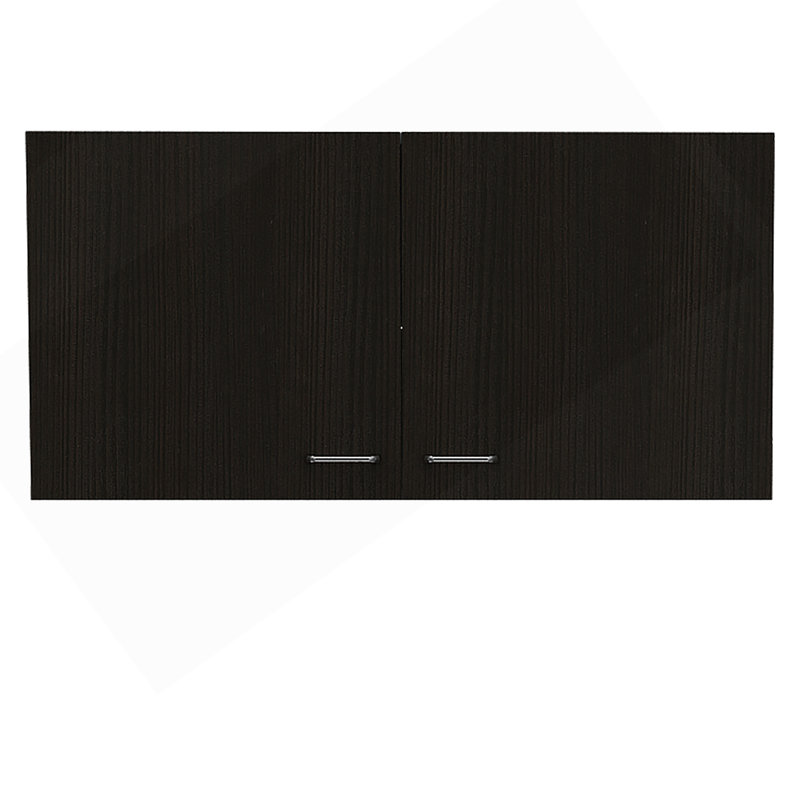 Armoire murale Toran, deux tablettes, double porte, finition wengé noir, Noir