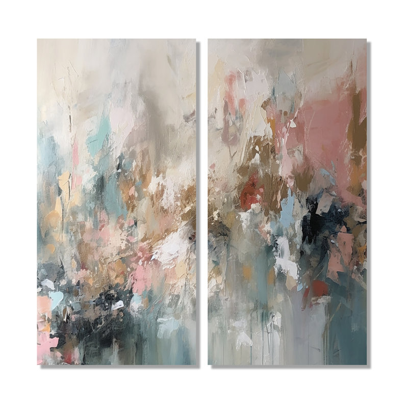 «Brushstroke Abstract Paint I - Large Abstract Collages», art mural, 20" H x 24" W, Wrapped Canvas, Does Not Apply