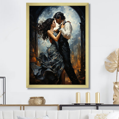 Couple dansant salsa fiesta passion - art mural danse