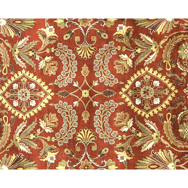 High-Quality Hand-Knotted Wine And Plum Area Rug