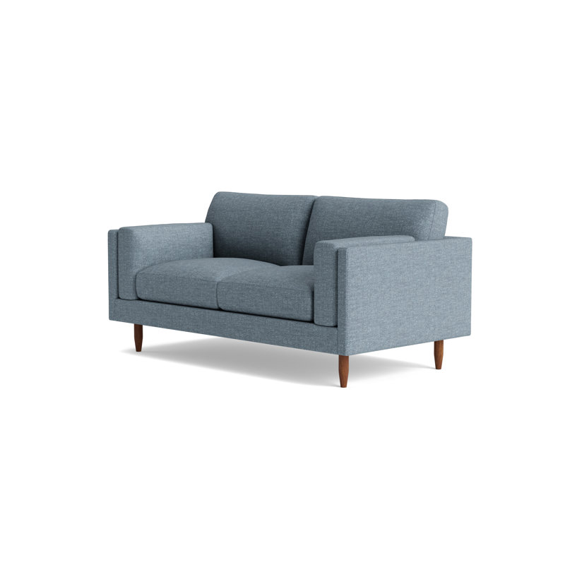 Skinny Fat Loveseat (70"), Performance Velvet - Denim, 70" W