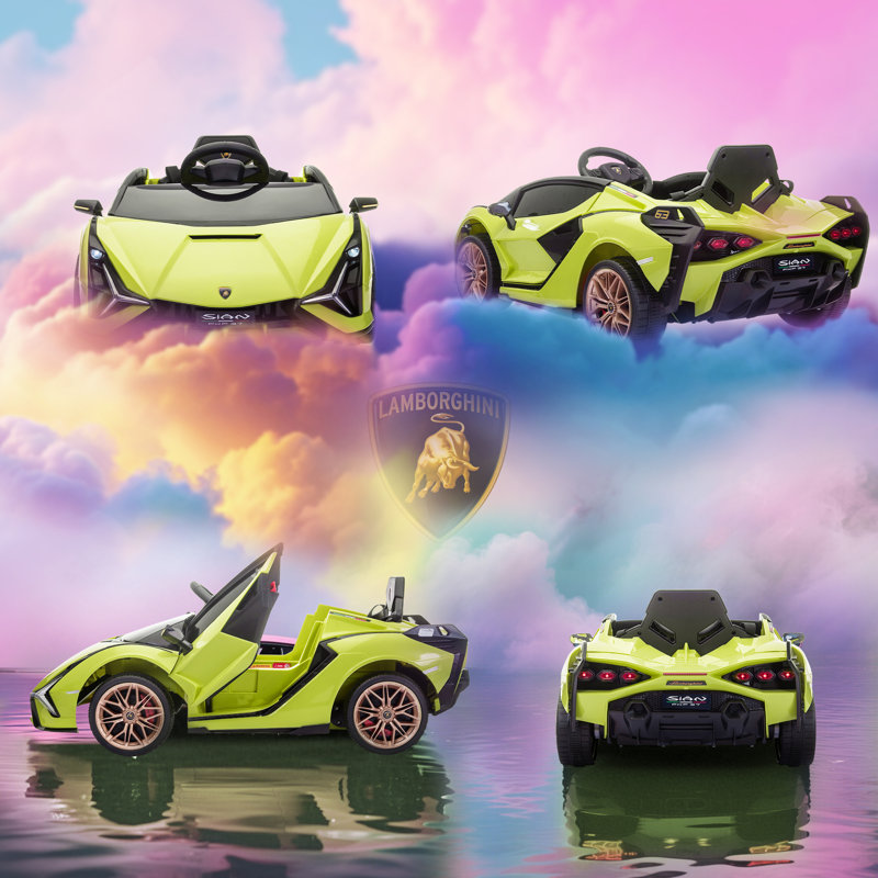 Goodyear Isabelle & Max Lamborghini Sian Licensed Electric Car for Kids 12V Ages 3-5, Green